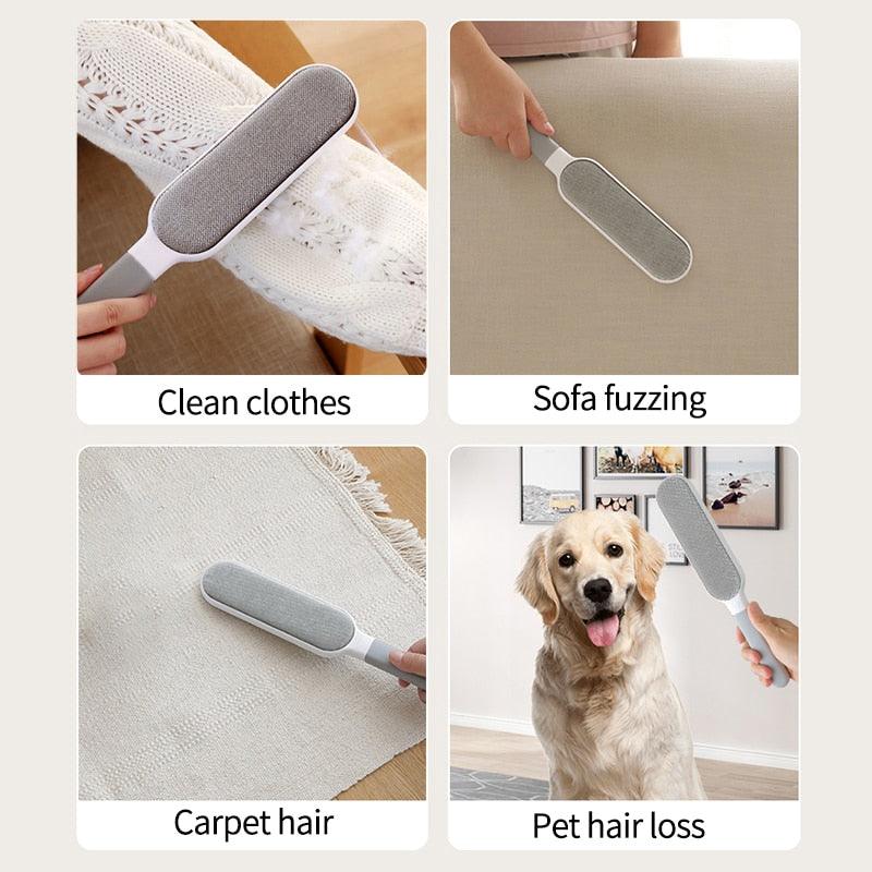 Zentari PetPure™ Reusable Pet Hair Remover Brush with Self-Cleaning Base
